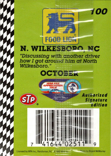 Food Lion 1992 Fan Appreciation Tour Richard Petty 100 N. Wilkesboro