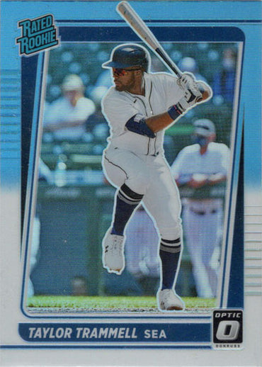 Panini Donruss Optic Baseball 2021 Carolina Blue Prizm Card 103 Taylor Trammell