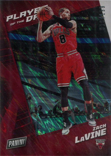 Panini Player of the Day 2021-22 Lava Parallel Base Card 10 Zach LaVine 016/199