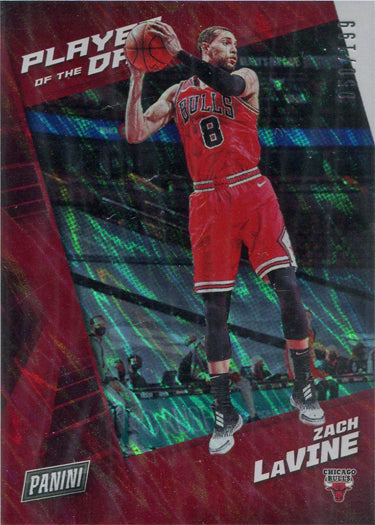 Panini Player of the Day 2021-22 Lava Parallel Base Card 10 Zach LaVine 050/199