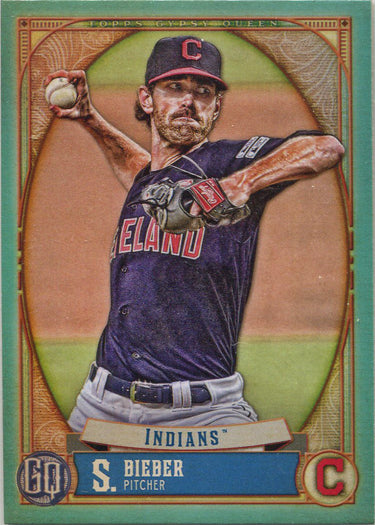 Topps Gypsy Queen Baseball 2021 Turquoise Parallel Card 115 Shane Bieber 171/199
