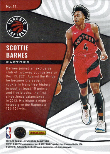 Panini Revolution Basketball 2021-22 Rookie Revolution Insert Card 11 Scottie Barnes