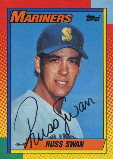 Topps Traded Baseball 1990 Autographed Base Card 121T Russ Swan