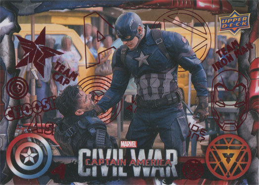 Captain America Civil War Red Foil Parallel Base 12 Chase Card #48/100