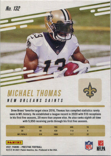 Panini Prestige Football 2021 Xtra Points Diamond Parallel Card 132 M. Thomas