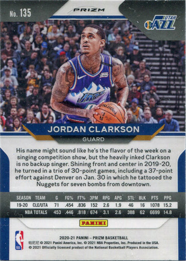 Panini Prizm Basketball 2020-21 Red White Blue Parallel Card 135 Jordan Clarkson