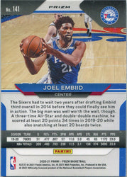 Panini Prizm Basketball 2020-21 Red White Blue Parallel Card 141 Joel Embiid
