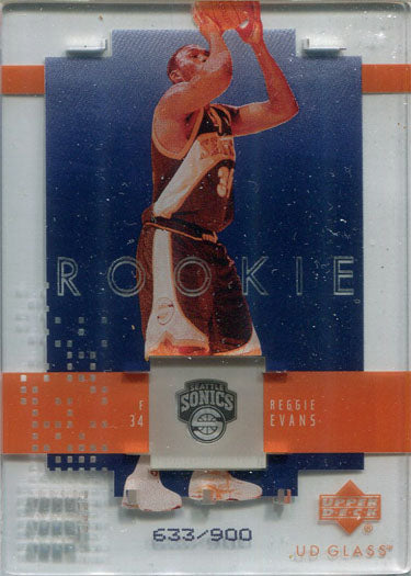 Upper Deck Glass Basketball 2002-03 Level Three Rookie Card 148 R. Evans 633/900