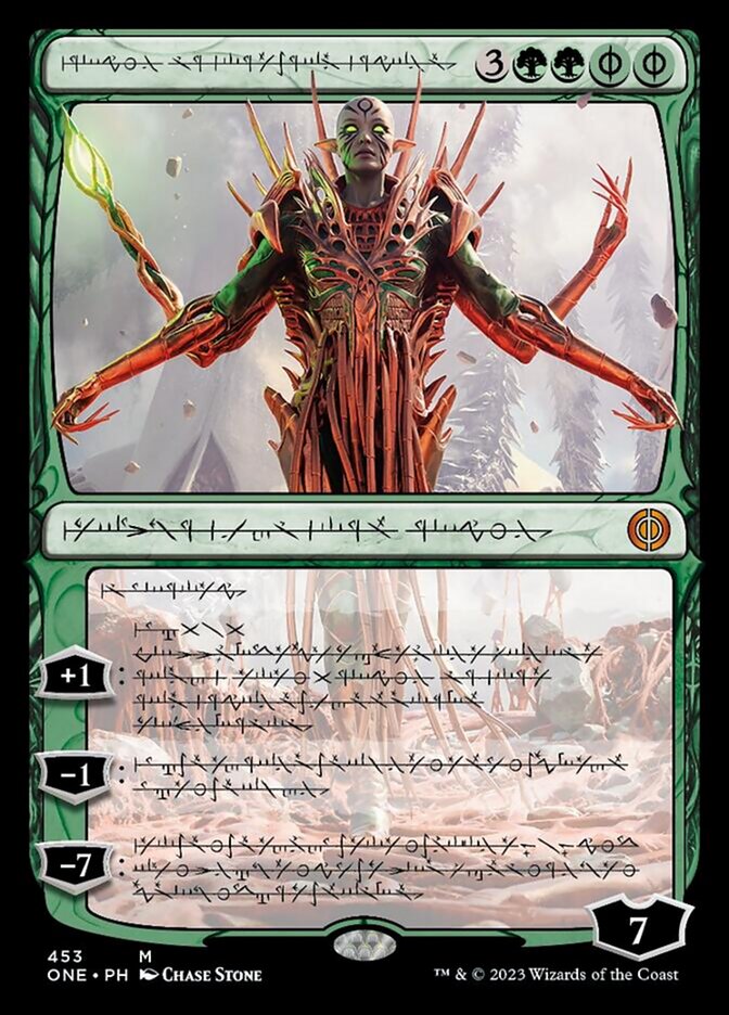 Nissa, Ascended Animist (Phyrexian Step-and-Compleat Foil) [Phyrexia: All Will Be One]