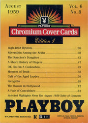 Playboy Chromium Cover Base Card 15 August 1959