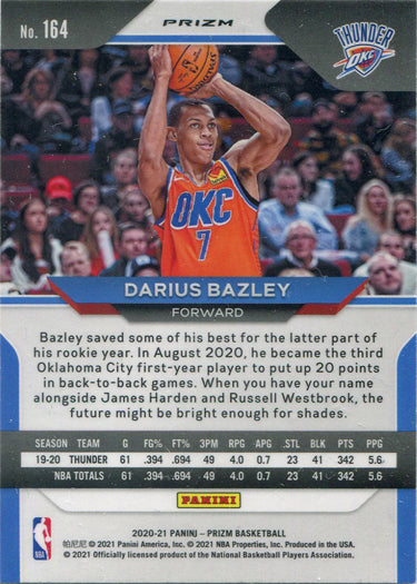 Panini Prizm Basketball 2020-21 Red White Blue Parallel Card 164 Darius Bazley