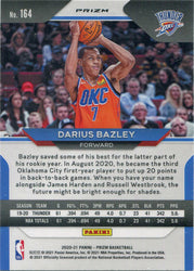 Panini Prizm Basketball 2020-21 Red White Blue Parallel Card 164 Darius Bazley