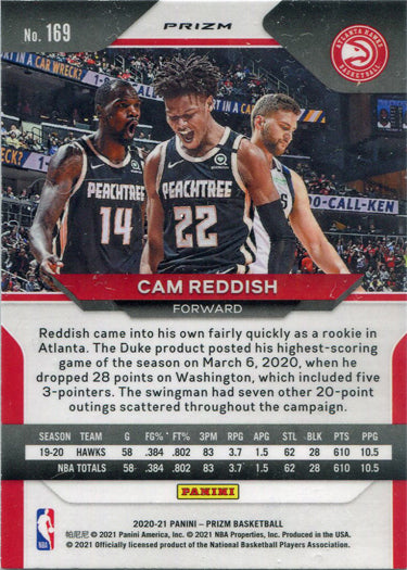 Panini Prizm Basketball 2020-21 Red White Blue Parallel Card 169 Cam Reddish