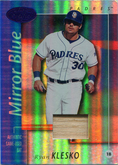 Leaf Certified Baseball 2002 Mirror Blue Game Used Bat Card Ryan Klesko  36/50