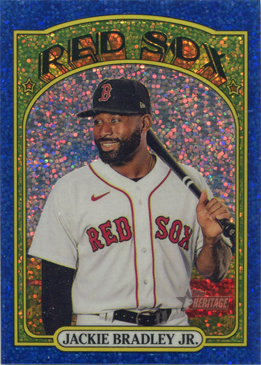 Topps Heritage Baseball 2021 Blue Sparkle Refractor Card 171 Jackie Bradley Jr.