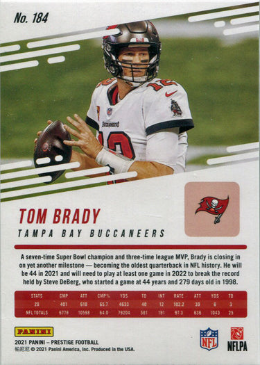 Panini Prestige Football 2021 Base Card 184 Tom Brady