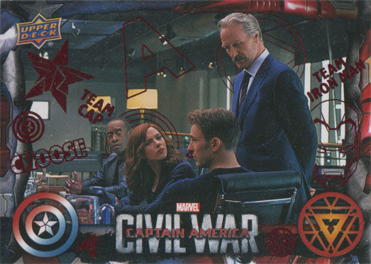 Captain America Civil War Red Foil Parallel Base 18 Chase Card #60/100