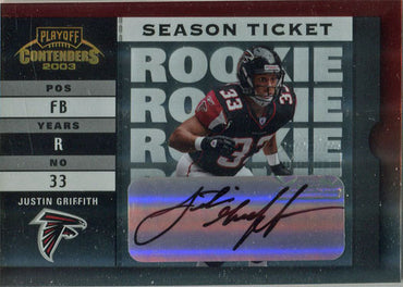 Playoff Contenders Football 2003 Rookie Ticket Autograph Card 192 J. Griffith