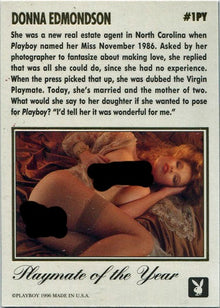 Playboy 1996 August Edition Playmate of the Year Chase Card 1PY Donna Edmondson