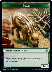Boar // Food (15) Double-Sided Token [Throne of Eldraine Tokens]