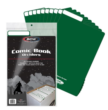BCW Comic Book Dividers - Green - 25 Count