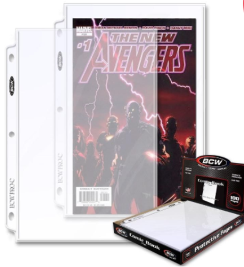 BCW Pro Comic Book 3 Ring Binder Pages - 100 Count Box