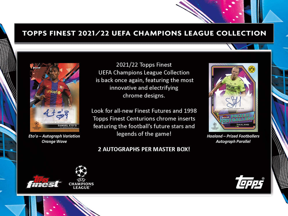 Topps 2021-22 Finest UEFA Champions League Soccer Full Case of 8 Hobby Master Box