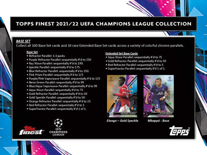 Topps 2021-22 Finest UEFA Champions League Soccer Full Case of 8 Hobby Master Box