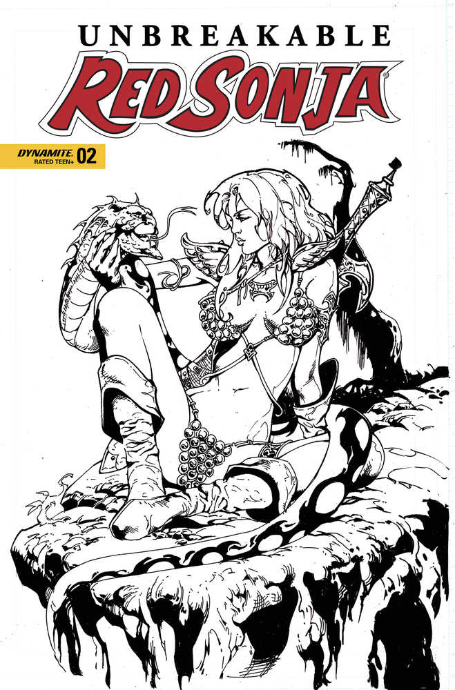 Unbreakable Red Sonja #2 Cover P 7 Copy Foc Variant Edition Castro Black & White