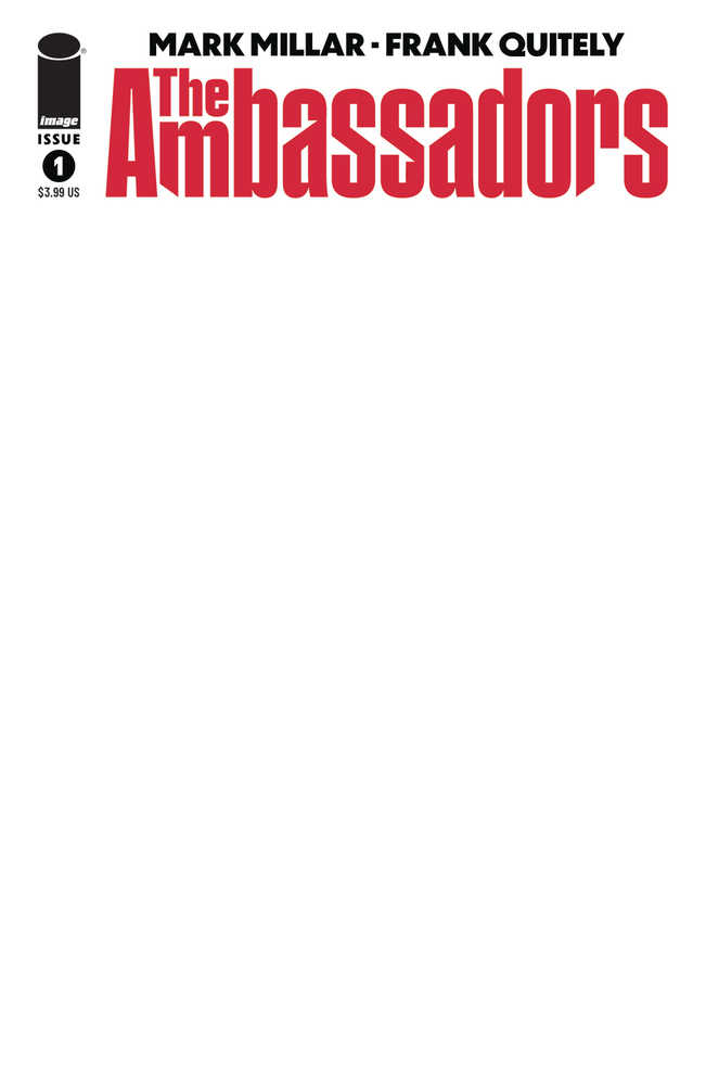 Ambassadors #1 (Of 6) Cover E Blank Sketch Cover (Mature)