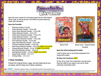2022 Topps Garbage Pail Kids Chrome Hobby Box GPK Original Series 5