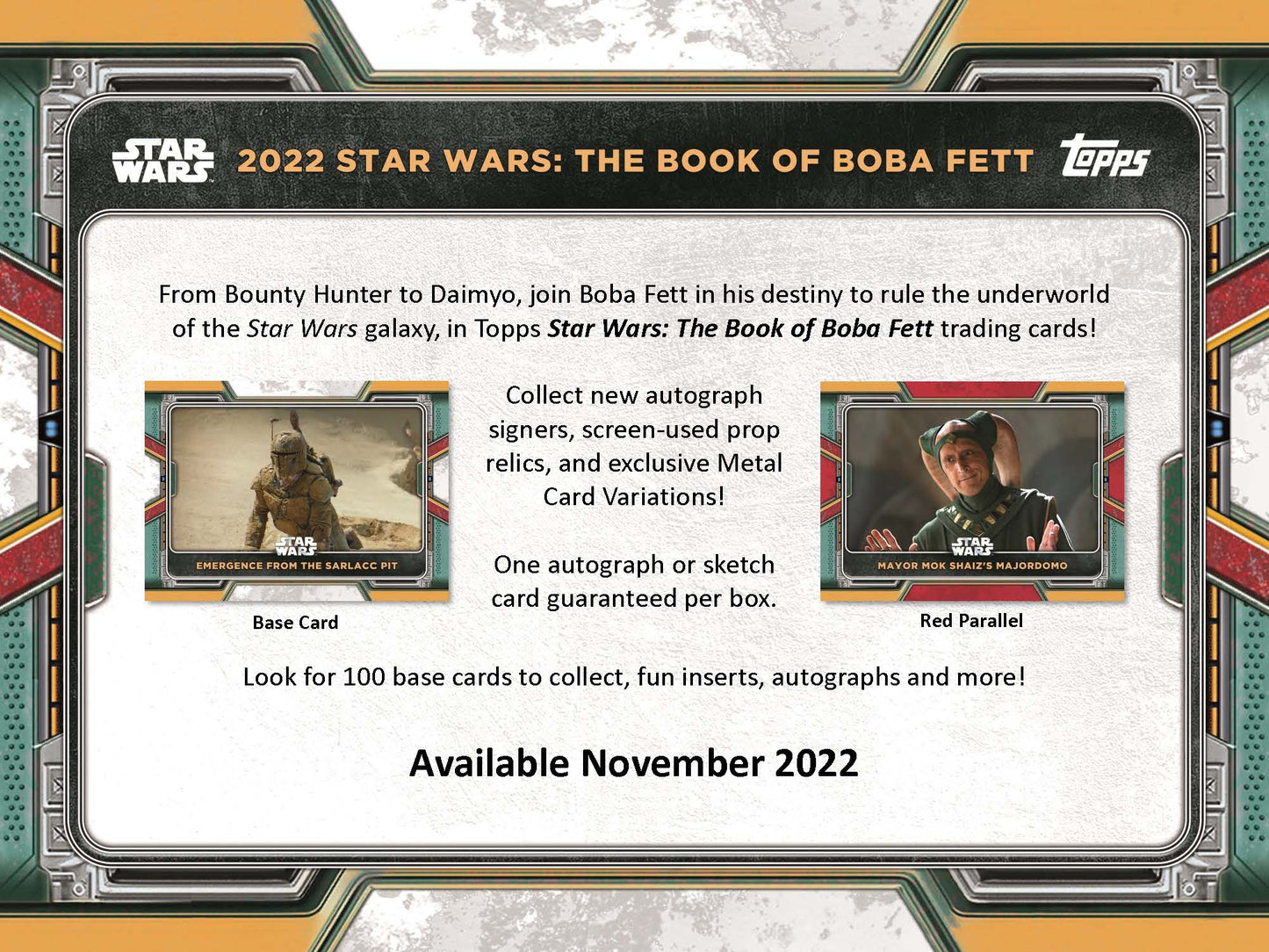 Topps 2022 Star Wars Book of Boba Fett Case of 12 Hobby Tin Boxes
