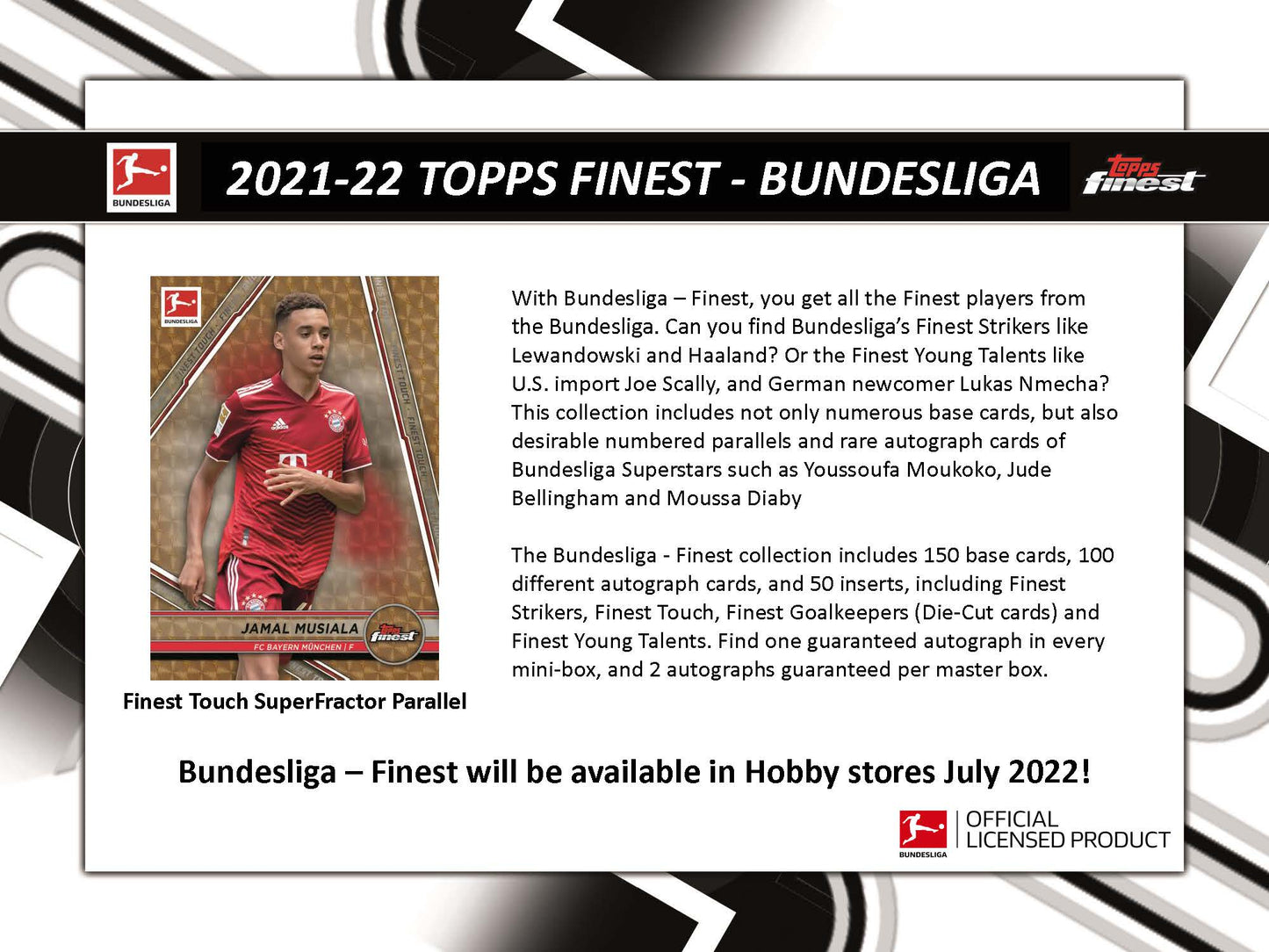 2021-22 Topps Finest Bundesliga Soccer Case of 8 Hobby Master Box