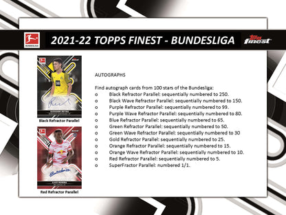 2021-22 Topps Finest Bundesliga Soccer Case of 8 Hobby Master Box