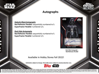 Topps 2022 Star Wars Chrome Black Hobby Box