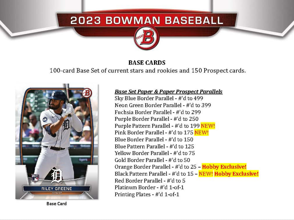 2023 Topps Bowman Baseball Hobby Box