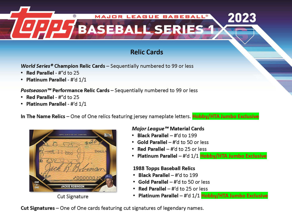 2023 Topps Baseball Series 1 Hobby Card Box