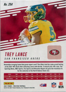 Panini Prestige Football 2021 Base Card 204 Trey Lance