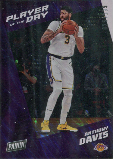 Panini Player of the Day 2021-22 Lava Parallel Base Card 22 Anthony Davis /199