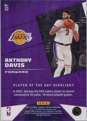 Panini Player of the Day 2021-22 Lava Parallel Base Card 22 Anthony Davis /199