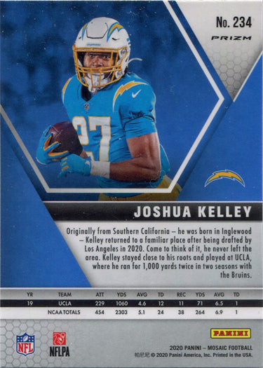 Panini Mosaic Football 2020 Red Prizm Parallel Card 234 Joshua Kelley