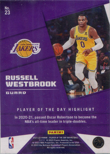 Panini Player of the Day 2021-22 Rainbow Parallel Base Card 23 Russell Westbrook