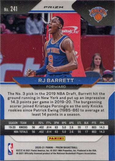 Panini Prizm Basketball 2020-21 Red White Blue Parallel Card 241 RJ Barrett