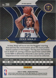Panini Prizm Basketball 2020-21 Green Parallel Base Card 266 Zeke Nnaji