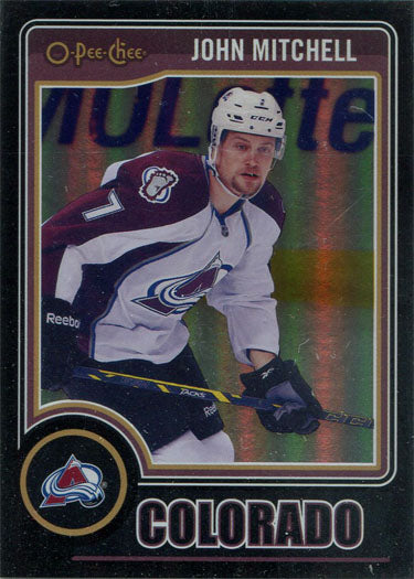 O-Pee-Chee Hockey 2014-15 Black Rainbow Parallel Card 273 John Mitchell 002/100