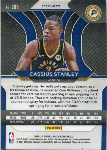 Panini Prizm Basketball 2020-21 Red Cracked Ice Parallel Card 285 C. Stanley