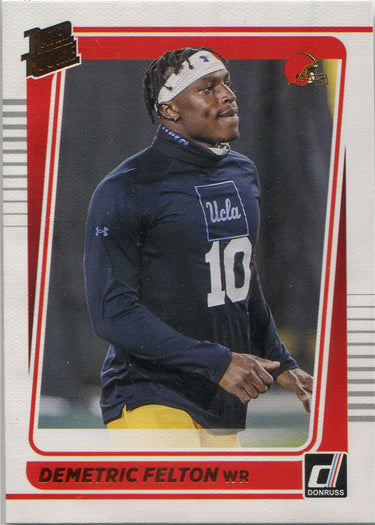 Panini Donruss Football 2021 Rated Rookie Portrait Card 293 Demetric Felton