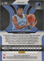 Panini Prizm Basketball 2020-21 Red White Blue Parallel Card 299 Xavier Tillman