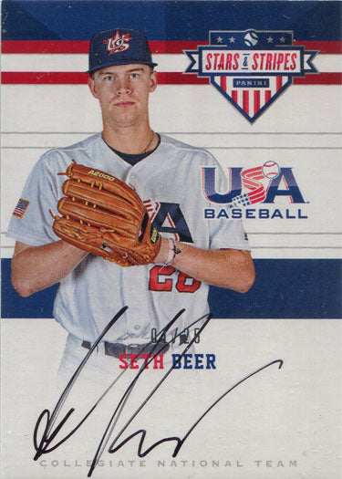 Panini USA Stars Stripes Baseball 2017 Autograph Card 2 Seth Beer 01/25