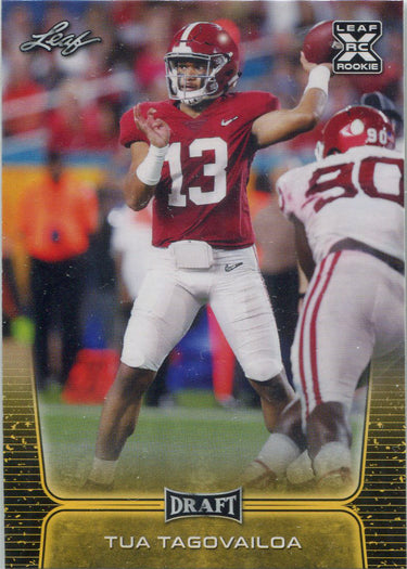 Leaf Draft Football 2020 Base Gold Rookie Card 02 Tua Tagovailoa